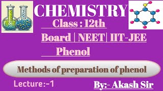 Phenol  Methods of preparation of phenol  Class 12th Chemistry [upl. by Jannery]