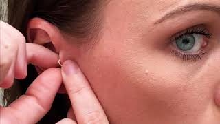 How to put in TINY tragus hoop earrings [upl. by Gratt]