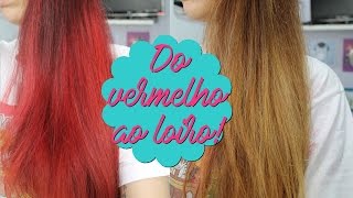 Do vermelho ao loiro SEM descolorir e ESTRAGAR  Out Color Leads Care [upl. by Ielak907]