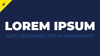 How to generate LOREM IPSUM Auto generated text in PowerPoint [upl. by Brathwaite429]