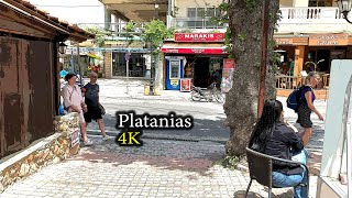 What to see in Platanias in Chania  4K Walking Tour  City Driver Tours [upl. by Ecirual]