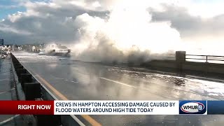 Crews in Hampton assessing damage caused by floodwaters [upl. by Kiki984]