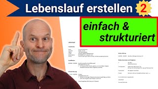 Lebenslauf erstellen einfach in Word amp gut strukturiert  Teil 2 Überblick [upl. by Elocen]