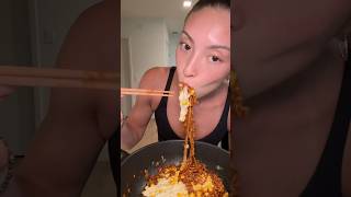 Jajangmyeon buldak ramen mukbang with mozzarella  corn mukbang buldakramen buldak jajangmyeong [upl. by Arrad377]