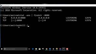 Kill Process running on port 8080 on windows [upl. by Kendrick]