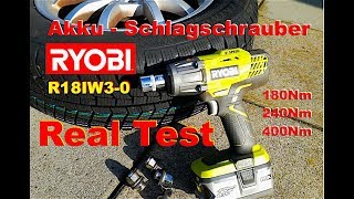 Test Radmuttern lösen Ryobi Akku Schlagschrauber set Deutsch [upl. by Neeham]