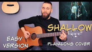 Shallow Easy Guitar Tutorial Playalong Shallow lyricschordsMusicSheet [upl. by Anuaek421]