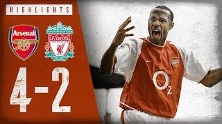 HENRY WITH A WORLDIE  Arsenal 42 Liverpool  Highlights  April 9 2004 [upl. by Svensen]