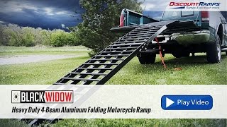 Black Widow® Heavy Duty 4Beam Aluminum Folding Motorcycle Ramp [upl. by Ardet]