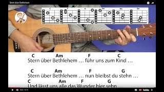 Stern über Bethlehem  Weihnachtslied mit Akkorden amp Text für Gitarre [upl. by Fredkin762]