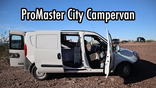 WHAT A GREAT RIG Touring a Ram ProMaster City Camper Conversion Van [upl. by Bronk]