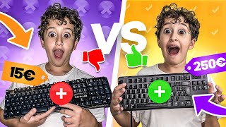 Jouer avec un CLAVIER à 15€ VS un CLAVIER à 250€ sur FORTNITE BATTLE ROYALE [upl. by Eedak]