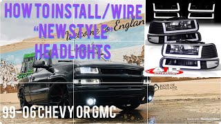 How To Wire amp Install “New Style” Headlights 9906 Chevy OR GMC by AJP Distributors [upl. by Dusza]