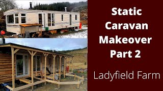 LADYFIELD FARM  How to Renovate a Static Caravan  PART 2 Cutting the Roof and Extending the Flue [upl. by Lansing893]