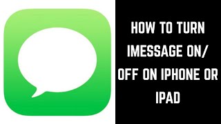 How to Turn iMessage On or Off on Apple iPhone or iPad [upl. by Analram]