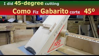 Gabarito corte 45 graus com sistema de aperto  cross cut sleed [upl. by Temp187]