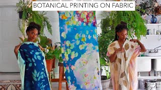 Botanical Printing on Fabric  EcoPrinting Silk Painting and Cyanotypes [upl. by Felicidad]