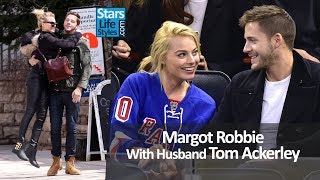 Margot Robbie With Husband Tom Ackerley  Celebrity Couples [upl. by Enaj]