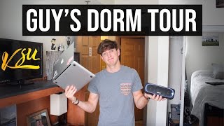 MUST HAVE Guide  College Guys Dorm Tour  Decoration AND Essentials [upl. by Ozneral809]