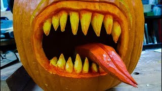 Pumpkin Carving Simple Scary and Easy Fun [upl. by Bathsheeb]