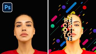 Photoshop Trick Typography Portrait Effect 🤯 [upl. by Acira]