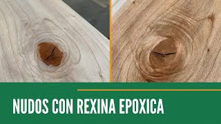 Tapar NUDOS y GRIETAS de la MADERA con RESINA Epoxica [upl. by Ardnaik]