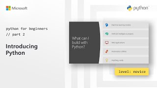 Introducing Python  Python for Beginners 2 of 44 [upl. by Auqinet]