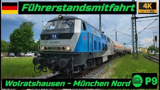 Führerstandsmitfahrt Wolfratshausen  München Nord mit 218 308 10 kmh Langsamfahrtstelle [upl. by Aisatsan]