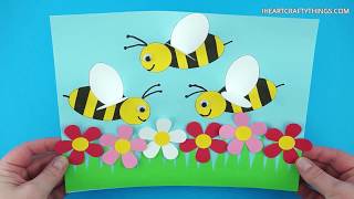 How to Make a Paper Bee Craft [upl. by Blinny]