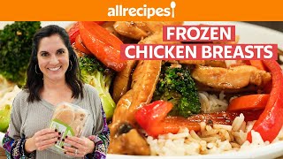 How to Cook Frozen Chicken Breasts  Bake Stir Fry Slow Cooker Air Fryer Grill  Allrecipescom [upl. by Sollars]