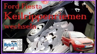 ►Ford Fiesta◄ Keilrippenriemen wechseln Replace Belt ◢WERKSTATTTV◣ [upl. by Yna988]