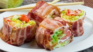 Ruladă excelentă din bacon cu legume Aceasta este una dintre gustările mele favorite  SavurosTV [upl. by Ynnavoj]