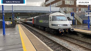 Trains at Sudbury Hill Harrow amp Sudbury Hill Tube Station 15032024 [upl. by Oag116]