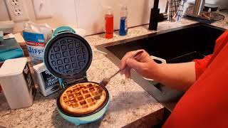 Nostalgia MyMini Waffle Maker  Cooking Video 3 and Product Review [upl. by Dita]