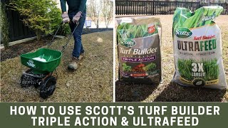 How to use Scotts Turf Builder Triple Action Southern amp Ultrafeed [upl. by Porche71]