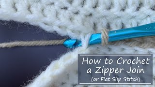 Crochet Slip Stitch or Zipper Join [upl. by Odlabso991]