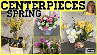 Spring Centerpiece Ideas Dollar Tree DIY  Spring Flower Arrangements  EASY [upl. by Ringo]