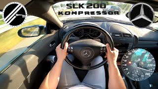 MercedesBenz SLK 200 Kompressor R 171 163 PS Top Speed Drive On German Autobahn With No Speed Limit [upl. by Roumell]