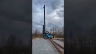 Junttan PM16 pile drivers first piles in Canada [upl. by Hadihsar80]