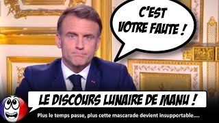 quotMacron est DÉCONNECTÉ quot Vives réactions politiques après le discours LUNAIRE de Manu [upl. by Tisbee]