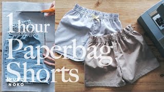 Sewing Paperbag Shorts in 1 hour  No pattern making  Easy DIY [upl. by Elfrida766]