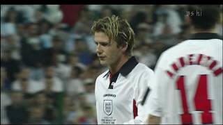 David Beckham red card  Argentina vs England  World Cup 1998 HD [upl. by Macdonald]