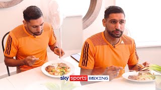 What do boxers eat during training camp 🍲  More from inside Amir Khans Colorado training camp [upl. by Strong]