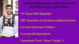 20 SSB Bhopal CDS  IMA Experience by Satyender Chaudhary [upl. by Merrily]