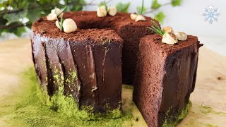 Chocolate Chiffon Cake Inspired by Nature  Snowuri Baking [upl. by Gabel]