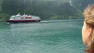 Norway Geiranger to Hellesylt by ferry  Norwegian Fjords  ep 29  travel video calatorie vlog [upl. by Neff]