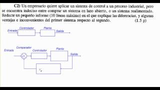 Ejercicios Resueltos PAU Sistemas Automáticos Lazo Abierto Lazo Cerrado [upl. by Berghoff]