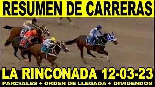 🔴 RESUMEN COMPLETO DE CARRERAS HÍPICAS 120323 🔴 LA RINCONADA 🔴 [upl. by Nyla]