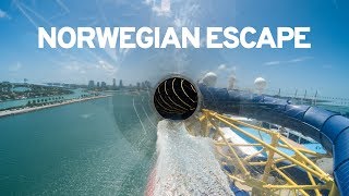 WATER PARK ON A CRUISE SHIP Norwegian Escape All Slides POV [upl. by Esinek]