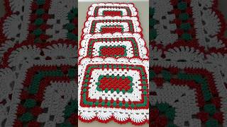 Sousplat retangular de Natal em crochê crochet artsemcroche croche crocheearte crochê [upl. by Demah]